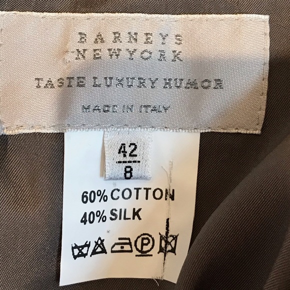 DESIGNER SILK SKIRT SHIMMERY SILVERED SILK DUPONI BY BARNEY’S NY SIZE 8 LIKE NEW - Picture 8 of 8